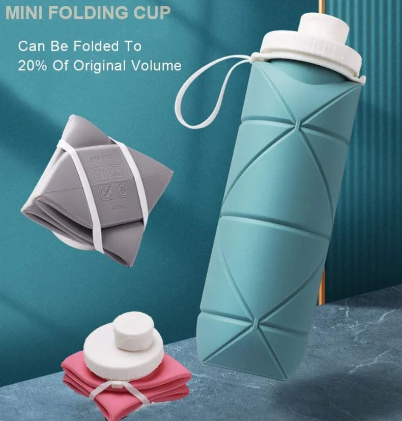 Foldable Reusable Silicone Water Bottle For Travel